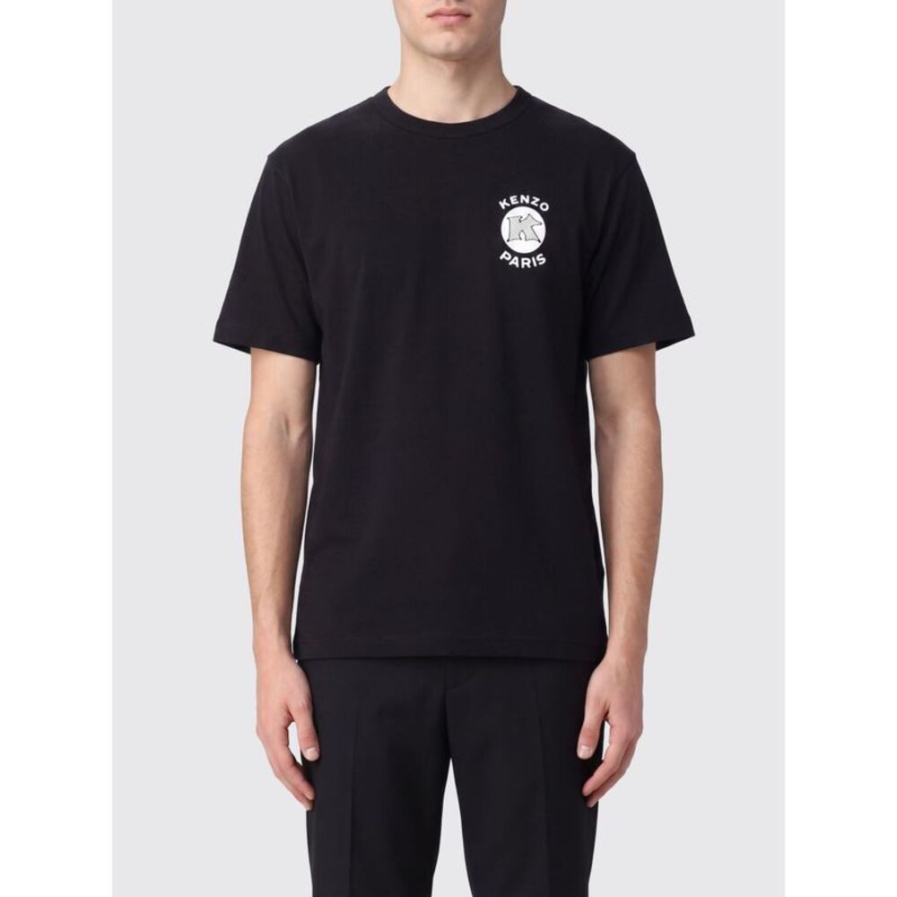Kenzo Men Kenzo Crewneck Cotton T-Shirt With Front And Back Contrast Logo